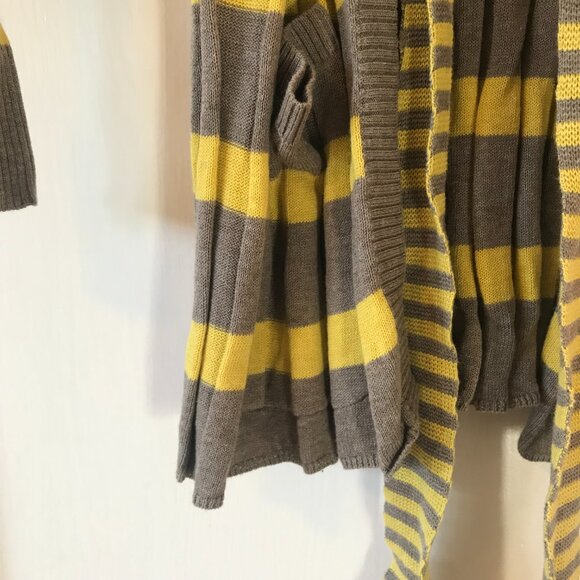 Anthropologie | Maple Switching Lanes Belted Striped Cardigan (Yellow/Brown) S - Picture 6 of 12